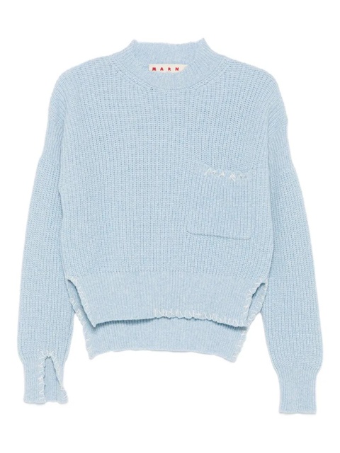 Marni pocket-detail ribbed wool sweater - Blue - zdjęcie produktu nr 1