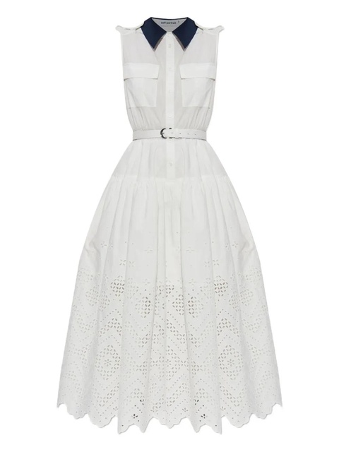 Self-Portrait belted midi dress - White - zdjęcie produktu nr 1