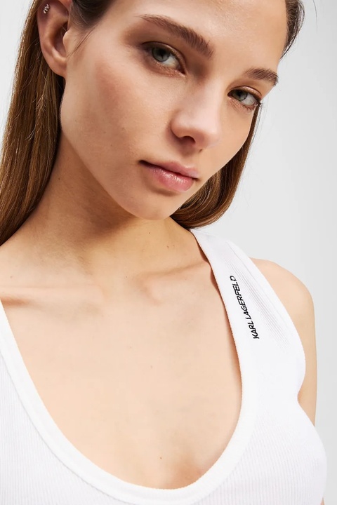 Karl Lagerfeld top bawełniany kolor biały A3W17005 - zdjęcie produktu nr 2