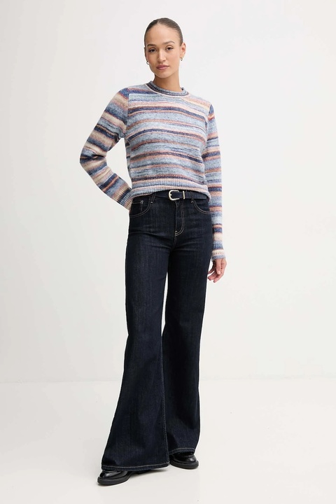 Pepe Jeans sweter z domieszką wełny damski kolor niebieski PL7000057 - zdjęcie produktu nr 2