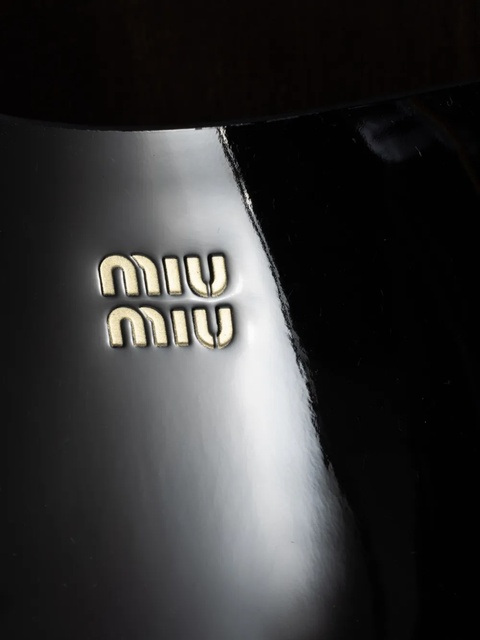 Miu Miu leather slides - Black - zdjęcie produktu nr 2