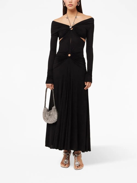 Rabanne chain-detail draped long dress - Black - zdjęcie produktu nr 2
