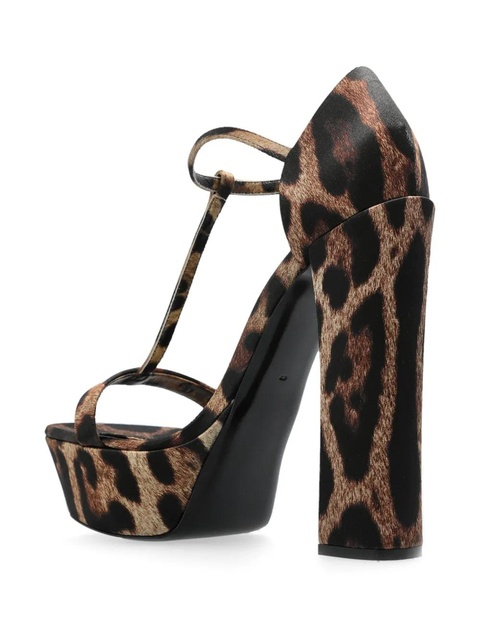 Dolce & Gabbana 105mm leopard-print sandals - Brown - zdjęcie produktu nr 2