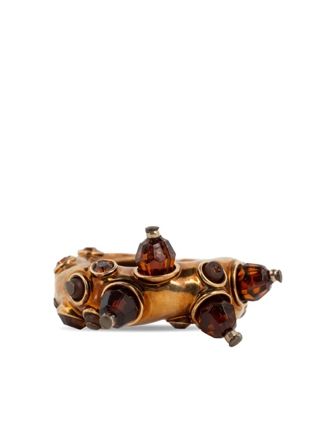 DRIES VAN NOTEN stone-embellished brass ring - Gold - zdjęcie produktu nr 1