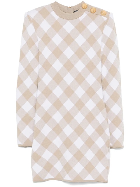 Balmain checked mini dress - Brown - zdjęcie produktu nr 1