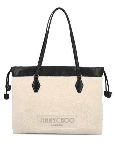 Jimmy Choo drawstring-fastening shearling tote bag - Neutrals - zdjęcie produktu nr 1