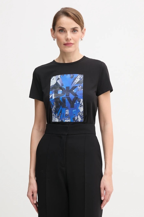 Dkny t-shirt KNIT TOPS damski kolor czarny P5GHZWNA - zdjęcie produktu nr 1