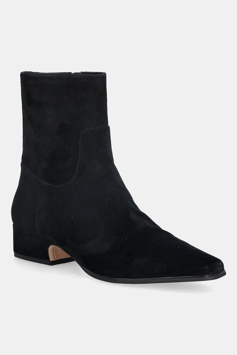 Nokwol botki zamszowe Dusty Black Suede damskie kolor czarny na słupku Dusty Black Suede - zdjęcie produktu nr 1