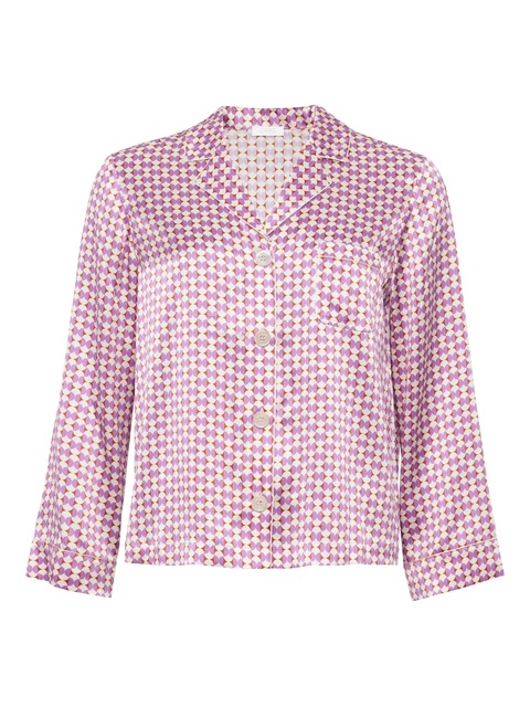 ERES Disque geometric-print silk pyjama top - Purple - zdjęcie produktu nr 1