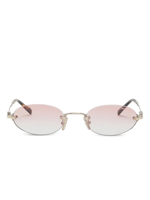 Miu Miu Eyewear rimless oval-frame sunglasses - Gold - zdjęcie produktu nr 1