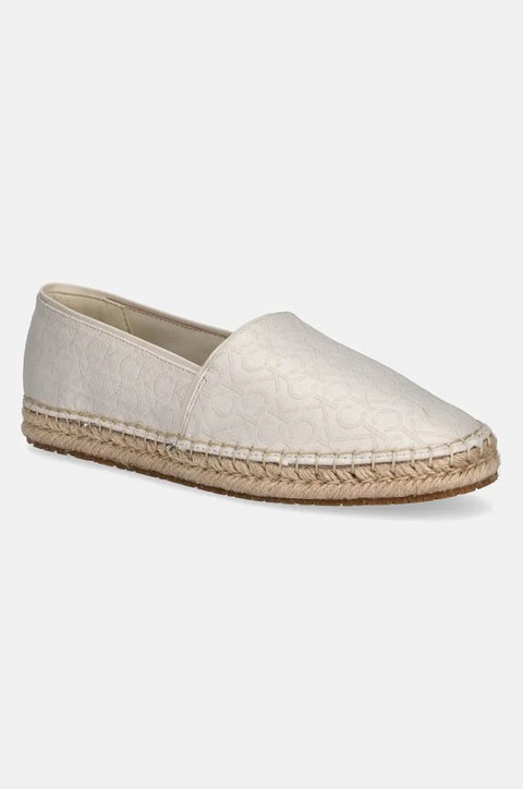 Calvin Klein espadryle FLAT ESPADRILLE - JACQ kolor beżowy HW0HW02467 - zdjęcie produktu nr 1