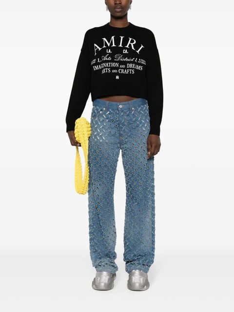 AMIRI logo-embroidered cotton jumper - Black - zdjęcie produktu nr 2