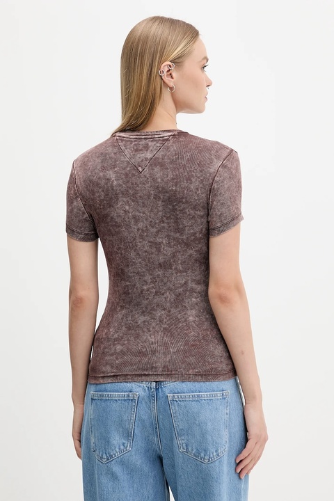 Tommy Jeans t-shirt damski kolor brązowy DW0DW21531 - zdjęcie produktu nr 1