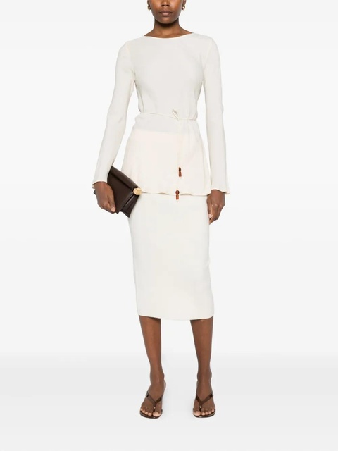 PINKO ribbed skirt - Neutrals - zdjęcie produktu nr 2