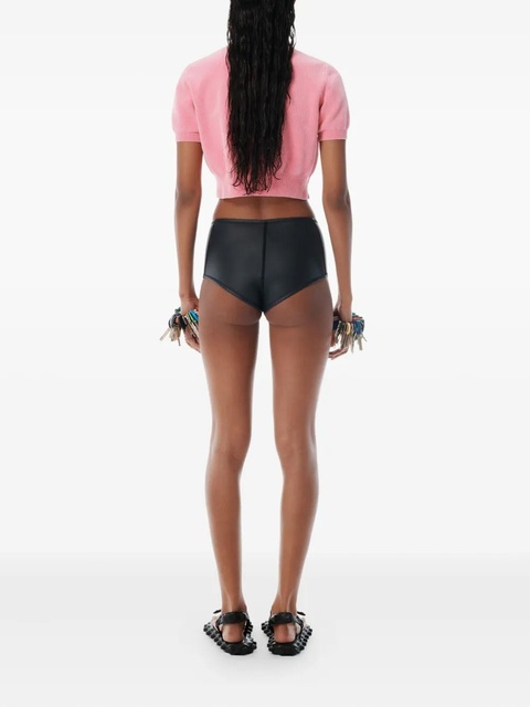 Alexander Wang logo-embossed puff-sleeve knit top - Pink - zdjęcie produktu nr 2