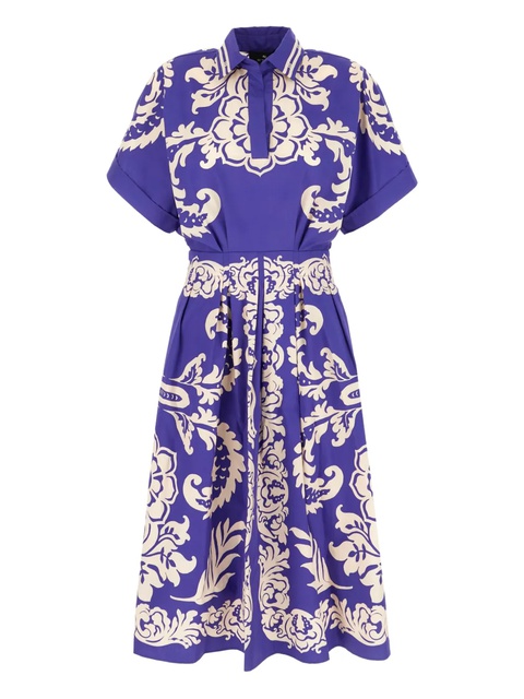 ETRO floral-print pleated midi dress - Blue - zdjęcie produktu nr 1
