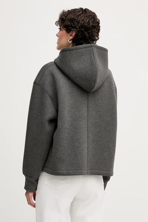 Tommy Hilfiger bluza damska kolor szary z kapturem gładka WW0WW46815 - zdjęcie produktu nr 2