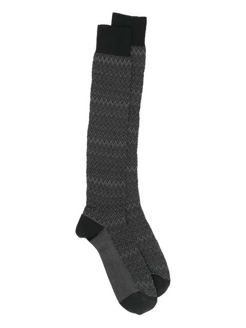 Missoni zigzag knee-high socks - Black - zdjęcie produktu nr 1