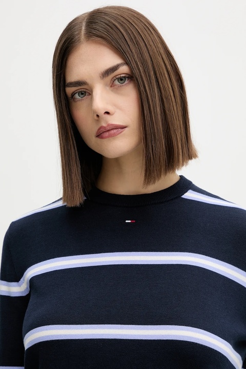 Tommy Jeans sweter bawełniany kolor granatowy lekki DW0DW20159 - zdjęcie produktu nr 2