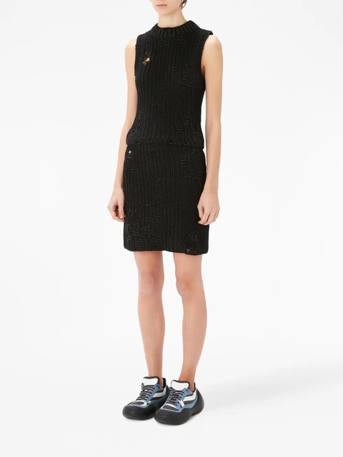 JW Anderson distressed knitted mini skirt - Black - zdjęcie produktu nr 2
