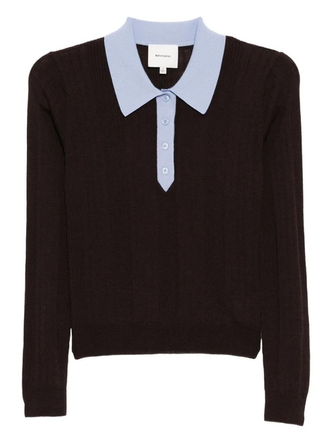 Reformation Hermia polo - Brown - zdjęcie produktu nr 1
