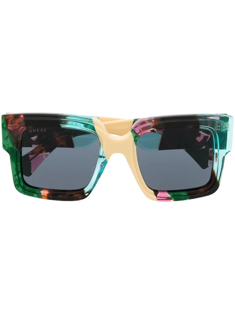 Gucci Eyewear oversized rectangular-frame sunglasses - Multicolour - zdjęcie produktu nr 1
