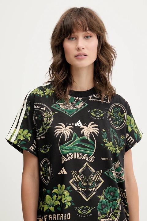 adidas sukienka x Farm Rio kolor czarny mini oversize JL7004 - zdjęcie produktu nr 2