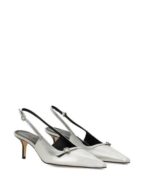 Aeyde Saba slingback pointed-toe pumps - Silver - zdjęcie produktu nr 2