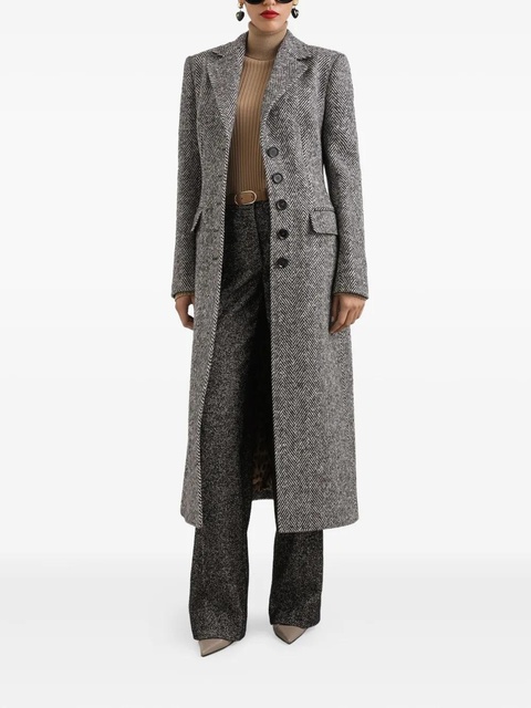 Dolce & Gabbana herringbone buttoned coat - Grey - zdjęcie produktu nr 2