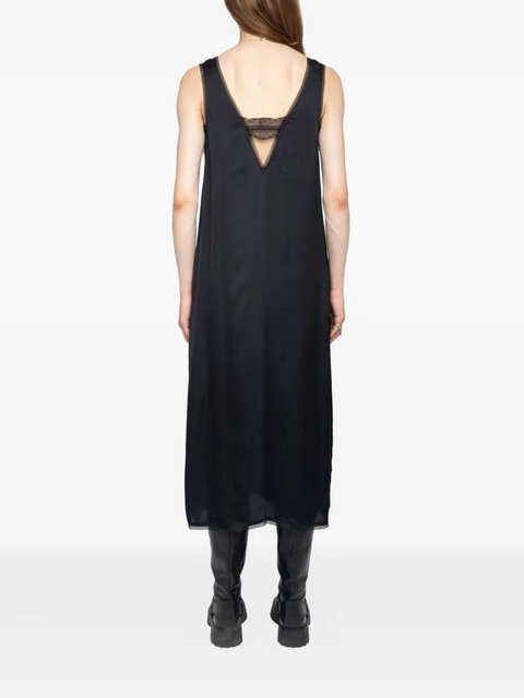 Zadig&Voltaire lace-trimmed satin midi dress - Black - zdjęcie produktu nr 2