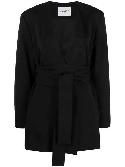 AMBUSH asymmetric-hem belted blazer - Black - zdjęcie produktu nr 1