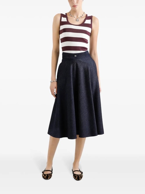 Dolce & Gabbana logo-plaque midi skirt - Blue - zdjęcie produktu nr 1