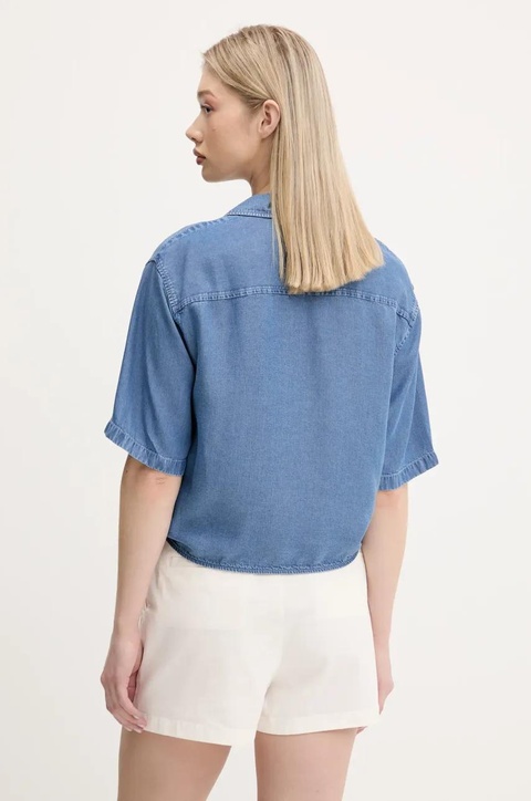 Tommy Jeans koszula damska kolor niebieski relaxed z kołnierzykiem klasycznym DW0DW20603 - zdjęcie produktu nr 2