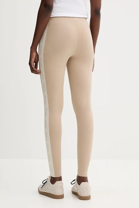 Weekend Max Mara legginsy BASILIO damskie kolor beżowy z nadrukiem 2525786061600 - zdjęcie produktu nr 2