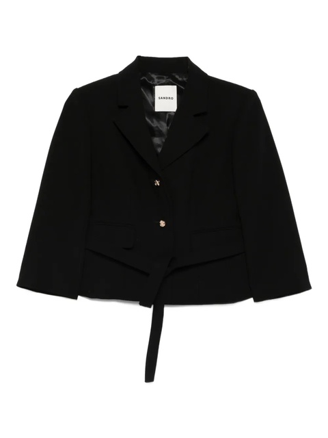 SANDRO belted jacket - Black - zdjęcie produktu nr 1