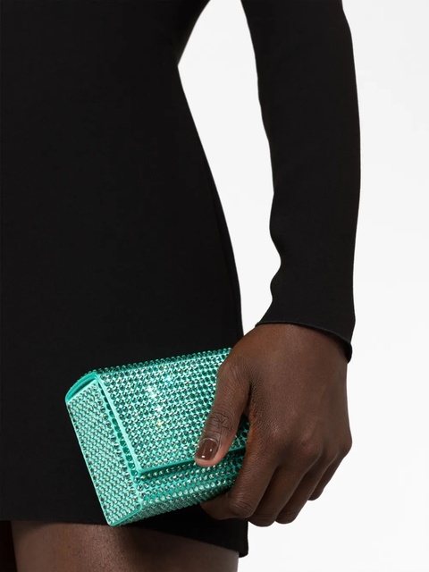 Amina Muaddi Paloma crystal-embellished clutch bag - Green - zdjęcie produktu nr 1