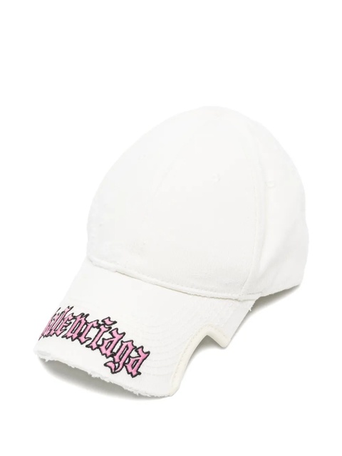 Balenciaga Blackletter Script logo-embroidered cap - White - zdjęcie produktu nr 1