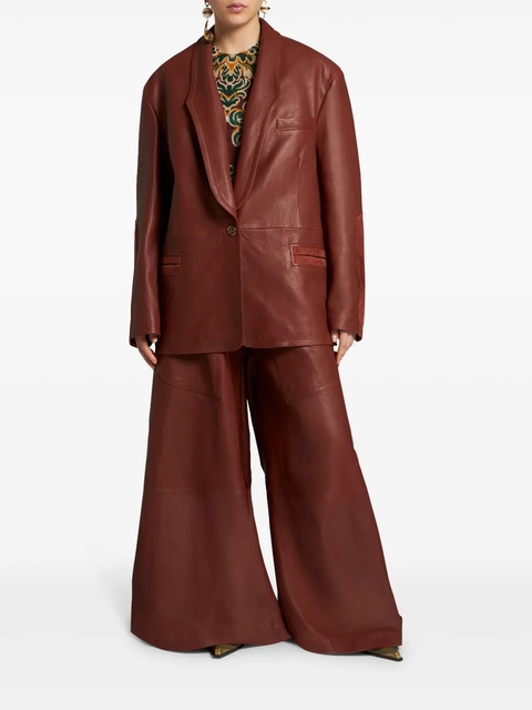ETRO suede-trim leather jacket - Brown - zdjęcie produktu nr 2