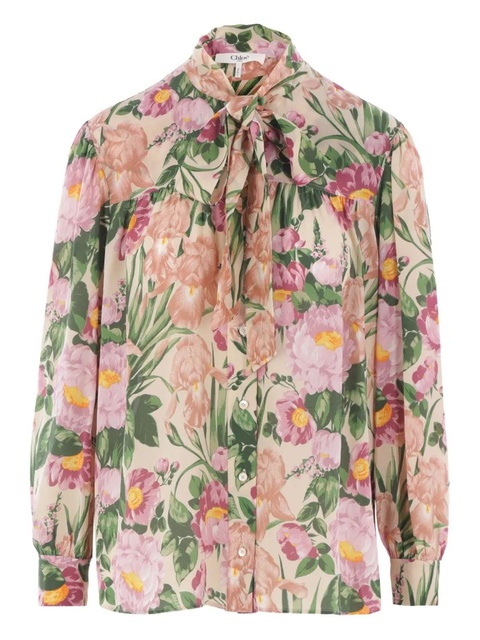 Chloé lavallière silk blouse - Neutrals - zdjęcie produktu nr 1