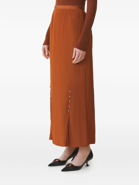 Lanvin pleated button-detail skirt - Orange - zdjęcie produktu nr 2
