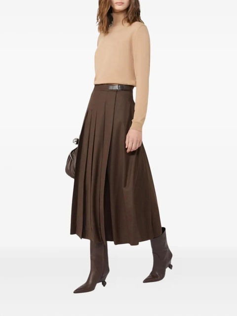 Weekend Max Mara pleated buckle-fastening midi skirt - Brown - zdjęcie produktu nr 1