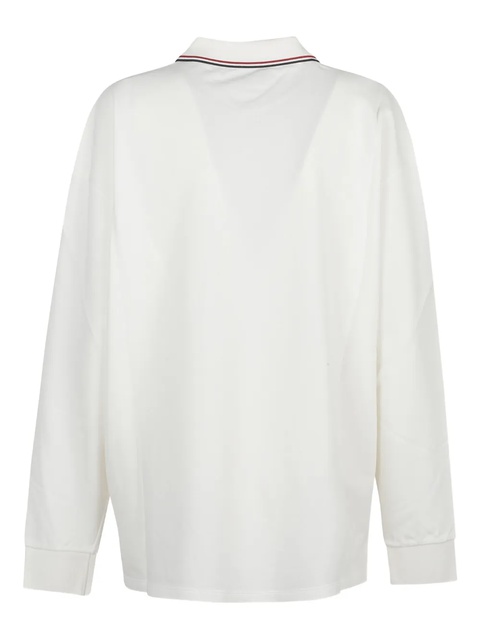 Miu Miu logo-embroidered polo shirt - White - zdjęcie produktu nr 1