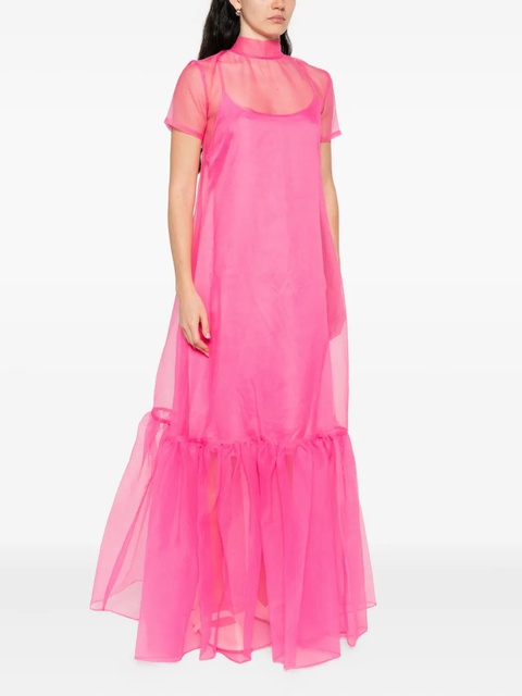 STAUD Calluna ruffled short-sleeved maxi dress - Pink - zdjęcie produktu nr 2