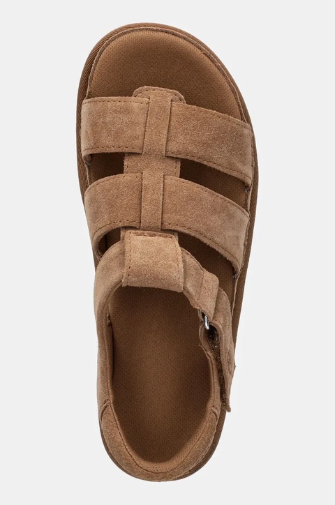UGG sandały zamszowe Goldenstar Strap damskie kolor brązowy na platformie 1137890-CHE - zdjęcie produktu nr 2