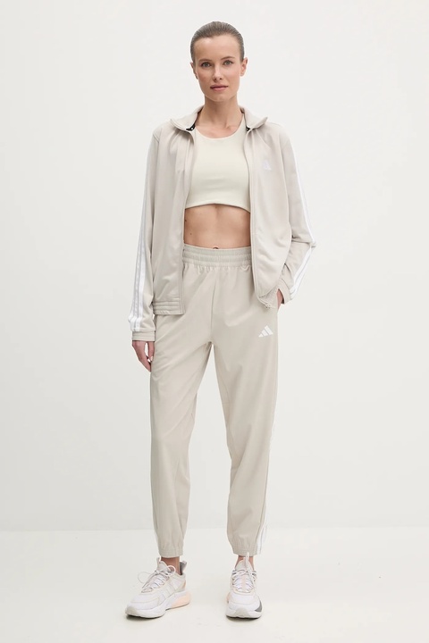 adidas Performance spodnie treningowe 3 Stripes kolor beżowy z aplikacją JD6522 - zdjęcie produktu nr 2