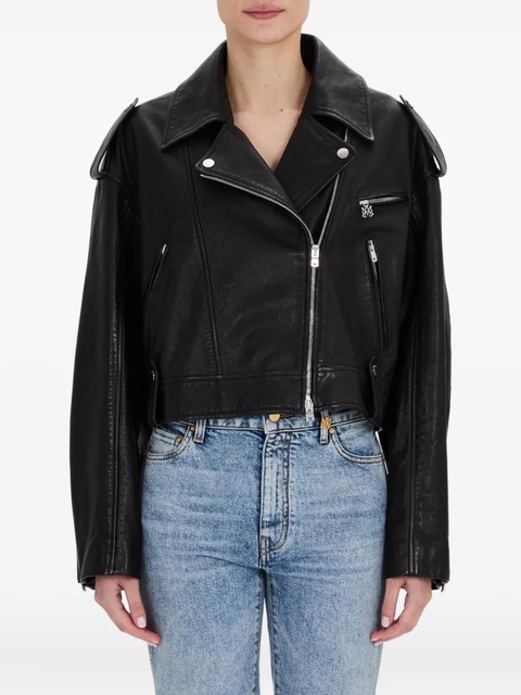 AMIRI zip-front leather jacket - Black - zdjęcie produktu nr 1