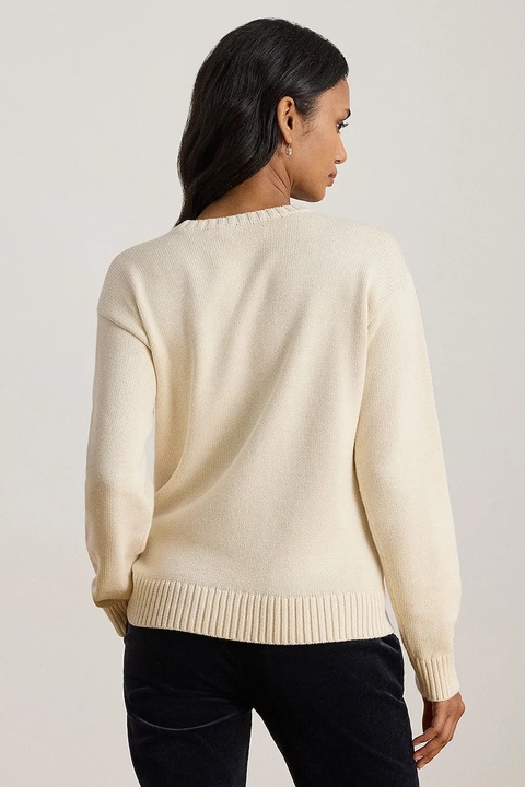 Lauren Ralph Lauren sweter bawełniany damski kolor beżowy 200P02074 - zdjęcie produktu nr 2