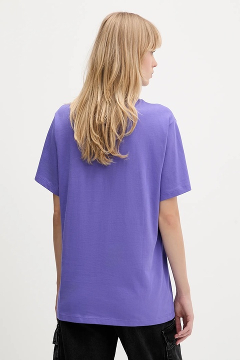 Hugo Blue t-shirt bawełniany damski kolor fioletowy 50518139 - zdjęcie produktu nr 2