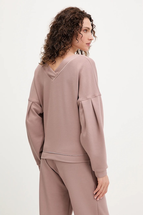 BOSS bluza damska kolor brązowy gładka 50545647 - zdjęcie produktu nr 2