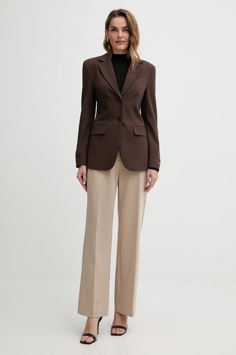 BOSS Orange sweter z dodatkiem wełny kolor czarny lekki z półgolfem 50549391 - zdjęcie produktu nr 2